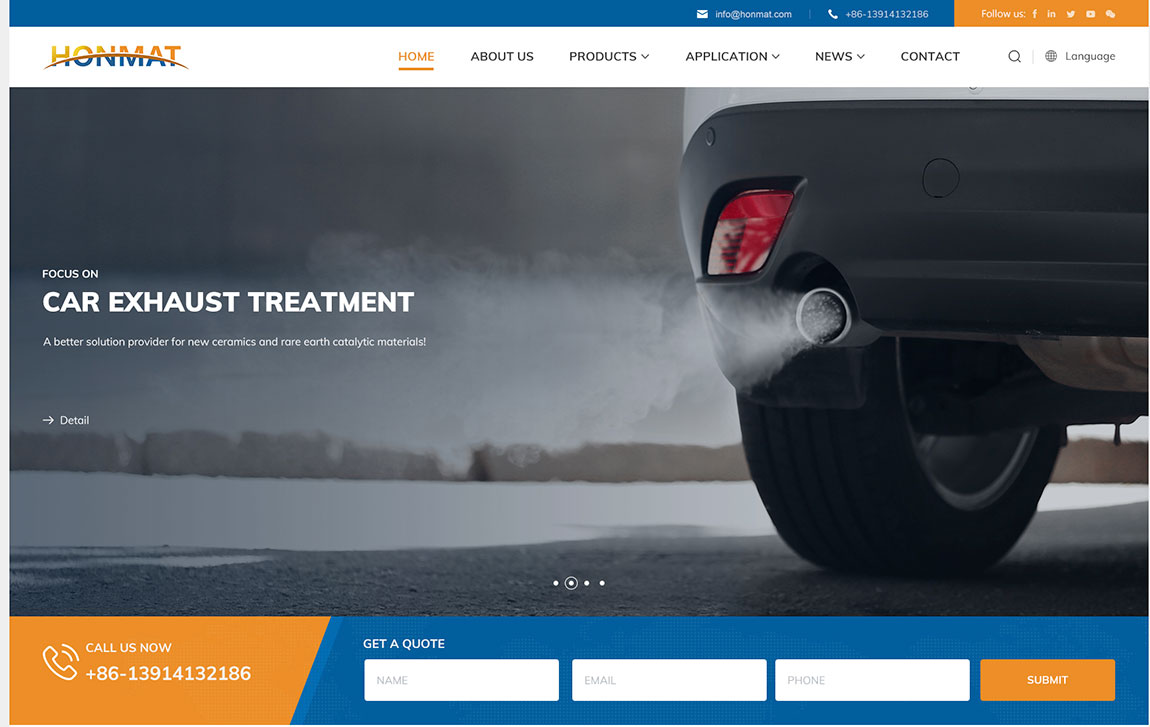 中言新材料外貿網(wǎng)站設計效果圖