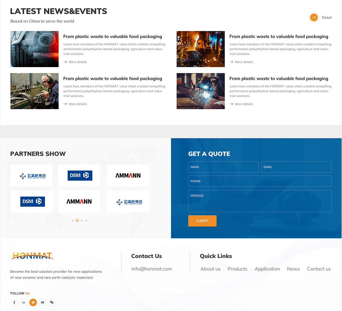 中言新材料外貿網(wǎng)站設計效果圖